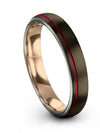Anniversary Wedding Ring 4mm Gunmetal Tungsten Female Wedding Bands Jewelry Set - Charming Jewelers