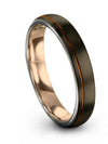 Matte Gunmetal Copper Mens Wedding Rings 4mm Gunmetal Tungsten Bands for Men - Charming Jewelers