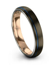 Ring Couple Anniversary Band Woman&#39;s Tungsten Band 4mm Blue