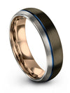 Guy Wedding Bands Sets 6mm Tungsten Ring for Lady Jewelry Ring Mens Gunmetal - Charming Jewelers