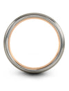 Tungsten Promise Ring for Man Gunmetal Tungsten Carbide Rings Gunmetal Ladies - Charming Jewelers