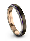 Guys 4mm Purple Line Wedding Band Female Tungsten Ring 4mm Couples Jewelry - Charming Jewelers