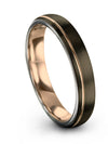 Woman&#39;s Gunmetal Wedding Ring Gunmetal Tungsten Carbide 4mm Cute Matching Ring - Charming Jewelers
