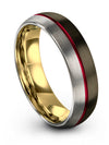 Simple Gunmetal Promise Ring 6mm Gunmetal Tungsten Woman Wedding Band - Charming Jewelers