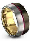 Wedding Band Gunmetal Plated Tungsten Ring for Ladies Gunmetal Men Guy Jewelry - Charming Jewelers