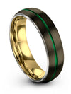 Gunmetal Green Promise Band Woman Matching Tungsten Wedding Rings I Love You - Charming Jewelers