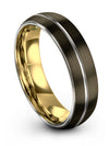 Engraved Gunmetal Wedding Bands Tungsten Bands for Male Dome Couple Bands - Charming Jewelers