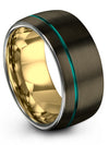 Anniversary Band Set Mens Engagement Female Band Tungsten Carbide Gunmetal Ring - Charming Jewelers