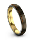 Gunmetal Plain Wedding Bands 4mm Tungsten Ring Gunmetal Bands for Guy - Charming Jewelers