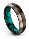 Gunmetal and Copper Promise Ring Set Tungsten Groove Band Couple Band for Guy - Charming Jewelers