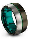 Her and Him Promise Ring Sets Gunmetal Green Gunmetal Tungsten Engagement Male - Charming Jewelers