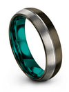 Gunmetal Engagement Men Wedding Ring Set Brushed Tungsten Wedding Ring Gunmetal - Charming Jewelers