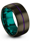 Gunmetal and Purple Men Wedding Rings Dainty Wedding Rings Midi Ring for Guy - Charming Jewelers