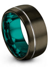 Gunmetal Unique Woman Wedding Bands Tungsten Bands for Husband Matching Band - Charming Jewelers