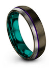 Brushed Ladies Wedding Rings Tungsten Wedding Band 6mm for Male Guy Gunmetal - Charming Jewelers