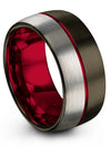 Wedding Bands Set Unique Tungsten Wedding Ring Men Gunmetal and Black Plated - Charming Jewelers