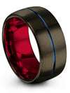 Matte Gunmetal Blue Male Wedding Band Tungsten Gunmetal Ring for Woman&#39;s 10mm - Charming Jewelers