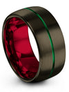 Female 10mm Wedding Bands Tungsten Wedding Ring Gunmetal and Green Jewelry - Charming Jewelers