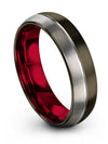 Wedding Band for Men Tungsten Guy Ring Gunmetal and Grey Modern Ring Womans - Charming Jewelers