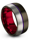 Anniversary Ring Woman Gunmetal Purple Gunmetal Men Wedding Band Tungsten - Charming Jewelers