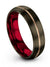 Gunmetal 18K Rose Gold Promise Ring Set for Female Tungsten