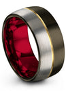 Wedding Set Gunmetal Rings Mens Gunmetal Tungsten Carbide Wedding Ring Promise - Charming Jewelers