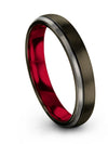 Lady Promise Rings Tungsten Gunmetal Tungsten Ring Boyfriend and Wife Brushed - Charming Jewelers