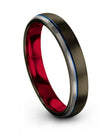 Plain Gunmetal Wedding Ring for Lady Tungsten Band Simple Engagement Female - Charming Jewelers