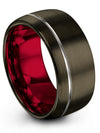Plain Wedding Rings Sets for Wife and His Engravable Tungsten Band for Guys - Charming Jewelers