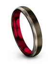 Gunmetal Wedding Ring Sets for Female Perfect Bands Mens Groove Rings Her Day - Charming Jewelers