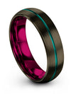 Gunmetal Teal Wedding Set Fancy Bands Customize Promise Bands for Her Tungsten - Charming Jewelers