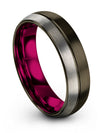 Plain Gunmetal Wedding Ring for Woman Tungsten Gunmetal Womans 6mm 65th Band - Charming Jewelers