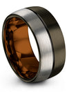 Tungsten Him and Him Promise Band Sets 10mm Tungsten Gunmetal Ring Set of Bands - Charming Jewelers
