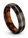 Brushed Gunmetal Wedding Ring for Man Cute Tungsten Bands Promise Ring Couples - Charming Jewelers