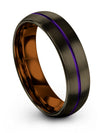 Personalized Wedding Band for Male Gunmetal Purple Tungsten Band for Men - Charming Jewelers