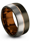 Wedding Anniversary Bands for Male Tungsten Ring for Man Gunmetal Band - Charming Jewelers