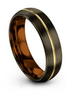 Unique Wedding Ring Sets Wedding Rings Tungsten Carbide Gunmetal 18K Yellow - Charming Jewelers