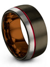 Wedding Anniversary Bands for Womans Tungsten Gunmetal Wedding Ring His - Charming Jewelers