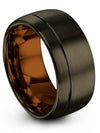 Wedding Rings 10mm Gunmetal Tungsten Rings Set Gunmetal Womans Bands Female - Charming Jewelers