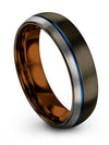 Gunmetal and Blue Anniversary Band for Lady Men&#39;s Engravable Tungsten Rings - Charming Jewelers