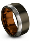 Woman&#39;s Unique Wedding Rings Gunmetal Tungsten Promise Rings Guy Grey Line Ring - Charming Jewelers