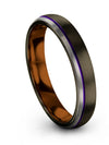 Woman Wedding Rings Gunmetal 4mm Tungsten Gunmetal Ring Promise Engagement Men - Charming Jewelers
