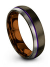 Gunmetal Purple Lady Wedding Rings Ladies Tungsten Gunmetal Band Engagement - Charming Jewelers