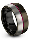 Gunmetal Anniversary Ring Band Guys Engagement Ring Tungsten Large Engagement - Charming Jewelers