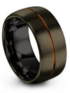 Simple Wedding Bands for Mens Tungsten Band Gunmetal Couple Matching Band Set - Charming Jewelers