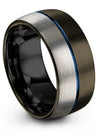Wedding Ring for Mens Gunmetal Tungsten Bands for Lady Gunmetal Medium Dome - Charming Jewelers