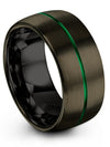 Man Tungsten Wedding Rings Sets Tungsten Gunmetal Green Band for Guys Gunmetal - Charming Jewelers