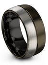 Brushed Gunmetal Wedding Rings Mens Tungsten Gunmetal Wedding Bands Simple - Charming Jewelers