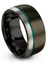 10mm Gunmetal Wedding Rings One of a Kind Tungsten Band Promise Bands Sets - Charming Jewelers