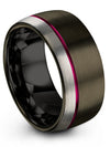 Guys Brushed Wedding Ring Tungsten Gunmetal Bands Minimalist Rings Gunmetal - Charming Jewelers
